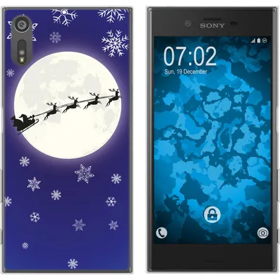 Produktbild von PhoneNatic Case kompatibel mit Sony Xperia XZs Silikon-Hülle X Mas Weihnachten Santa - Snowflakes M4