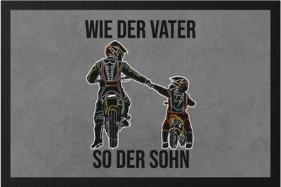 Produktbild von Wie der Vater so der Sohn Fußmatte Papa Motocross Geschenk Motorrad Dirt Bike Vatertag