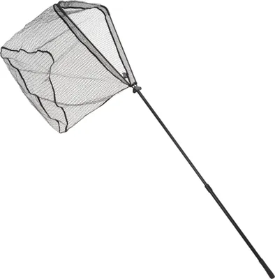 Produktbild von Hammerkopf Kescher Teleskop Angelkescher mit gummiertem Netz Großfischkescher - Schwarz - 225 cm
