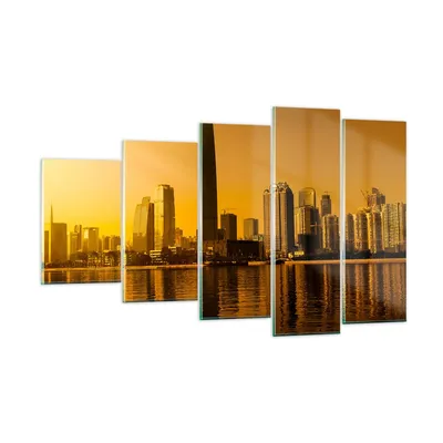 Produktbild von Bilder auf glas - Stadt â € <Agglomeration Fluss Flugzeug - 100x60cm - Glasbilder - Wandbilder - Kunstdruck - Wanddekoration aus Glas - Glas Bilder - Wandbild auf Glas - GEG100x60-2726