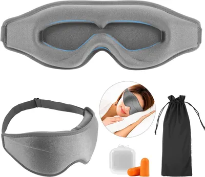 Produktbild von Schlafmaske 3D, für Seitenschläfer, 13 mm Tiefe, mit Ohrstöpseln, für Schlaf