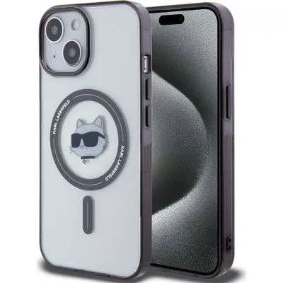 Immagine prodotto di Karl Lagerfeld Klhmp15Shchnotk Custodia rigida trasparente per Iphone 15 / 14 / 13 6.1 Iml Testa di Choupette Magsafe