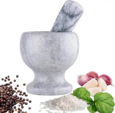 Produktbild von PRIMA DECO Steinmörser für Gewürze mit Stößel 10,5x11 cm