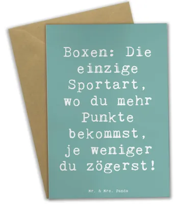 Produktbild von Mr. & Mrs. Panda firmungskarte Spruch Boxen Schnell Entscheiden - Meeresbrise - Geschenk, Schnelligkeit, Sportler, Strategie, osterkarten, osterkarte, weihnachtskarten