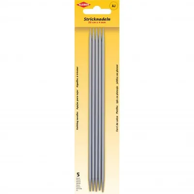 Produktbild von KLEIBER Stricknadel-Set / Strumpfspiele 200 mm x 4,0 mm 5 Aluminium-Stricknadeln