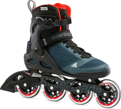 Productafbeelding van Rollerblade Macroblade 90, voor volwassenen, heren, zwart, blauw, oranje, effen, hoge schoen, zwart, oranje, transparant