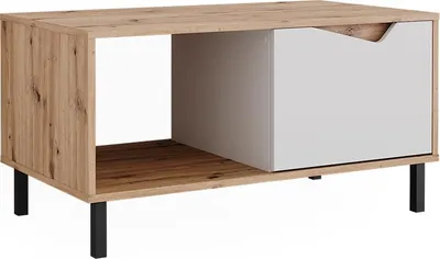 Immagine prodotto di Tavolino da salotto Vicco Marelle Bianco/Artisan 90 x 50 cm con 1 porta, Model 57857
