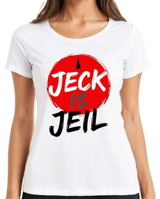 Productafbeelding van Jeck is Jeil Köln Carnaval Kölsch Dom Fastelavend grappig Fasching dames T-shirt, wit, XL
