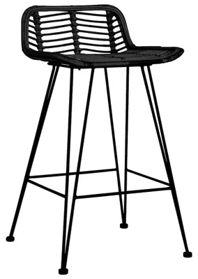 Immagine prodotto di Sgabello da bar 2 pezzi in rattan nero