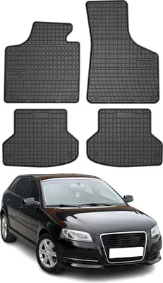 Zdjęcie produktu dla 2003-2013 Audi A3 Sportback 8P1 8PA 3-drzwiowe dywaniki gumowe czarne 4 szt