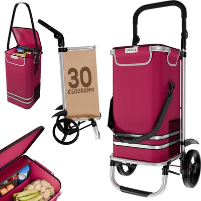 Produktbild von 24MOVE® Einkaufstrolley VEHLO 3in1 Trolley faltbarer Einkaufswagen mit Kühlfach, rot