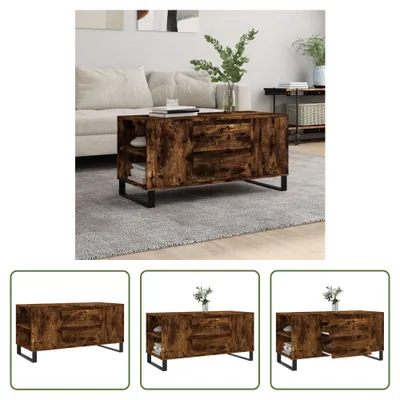 Imagen del producto de Mesa auxiliar "Living Store" en roble ahumado, dimensiones 102x44,5x50 cm, fabricada en material de madera