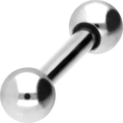 Produktbild von Zungenpiercing, Intim-Piercing Titan Barbell mit Innengewinde Silber Stablänge: 6mm | Stabstärke: 1,2mm