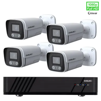 A set of security cameras and a DVR unit.