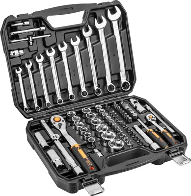 Produktbild von NEO TOOLS Steckschlüsselsatz 82-teilig CrV Stahl Set