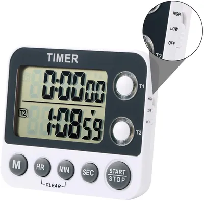 Produktbild von Dual Küchentimer Digitaler Kurzzeitmesser, 2-in-1 Kurzzeitwecker  Magnetisch Küchenuhr Countdown Küchenwecker Stoppuhr Küche Lauter Eieruhr zum Kochen
