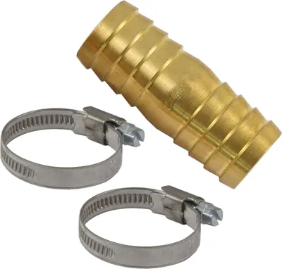 Produktbild von Agora-Tec® Messing Schlauchverbinder-Set 1 Zoll inkl. 2 Stück 1 Zoll Edelstahl Schellen (W4) für 1 Zoll (25,4mm) Gartenschlauch