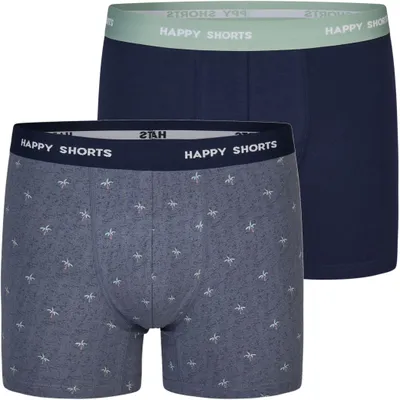 Produktbild von 2 Happy Shorts Jersey Trunk Herren Boxershorts Pant Palme Vintage - Grösse: M, Farbe: Vintage Palmen