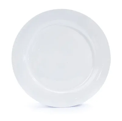 Produktbild von TELLER 26 cm Porzellan Speiseteller Essteller Flach Weiß