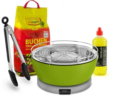 Produktbild von Feuerdesign Vesuvio grün Tischgrill-Set 4tlg.