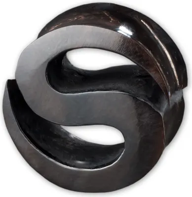 Produktbild von viva-adorno 1 Stück 6mm S Plug Flesh Tunnel S Form Büffel Horn schwarz Ohr Piercing 6 - 12mm HTS