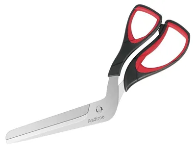 Produktbild von Asdirne Pizzaschere mit Scharfer Edelstahlklinge und Weichem Griff, Küchenschere 27CM Schwarz/Rot
