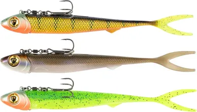 Produktbild von Fox Rage Pelagic Ready Rig Slick Finesse - 1 montierter Gummifisch, Farbe:Natural Perch, Länge / Gewicht:16cm / 40g