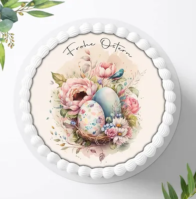 Produktbild von Für die Geburtstags Torte ein Tortenaufleger, Zuckerbild mit dem Motiv: Ostern, Essbares Foto für Torten, Fondant, Ø 20cm, 1367z