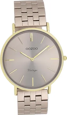 Produktbild von Oozoo Damen Armbanduhr taupe braun Analog Vintage Series Metallarmband D2UOC20404