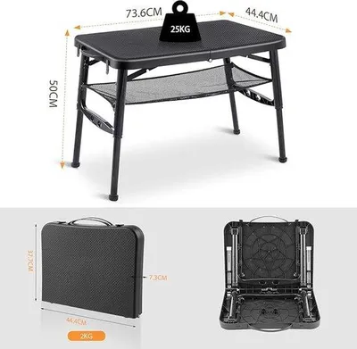 Produktbild von Famanu Campingtafel faltbar, stabil und leicht - 44,4 x 73,6 x 50 cm
