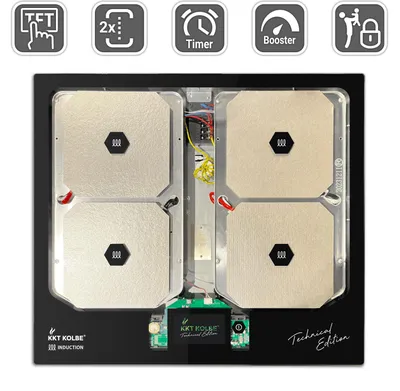 Image de Plaque à induction 60cm Vitrocéramique / Autonome 4 zones Encastrable Écran TFT