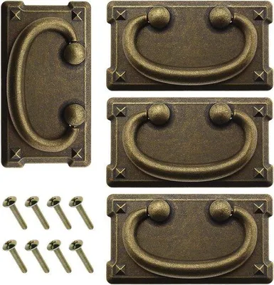 Immagine prodotto di Set di 4 maniglie in bronzo antico con viti