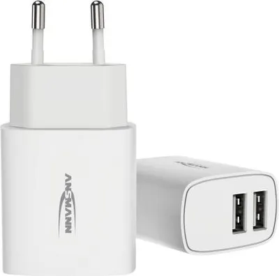Imagen del producto de Cargador USB Ansmann HC212, 2 puertos USB, 12W, color blanco