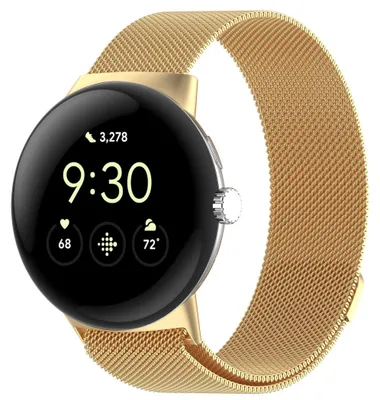 Produktbild von Smartwatch Armband Metall für Google Pixel Watch 4 / 3 45mm Magnet Band Gold