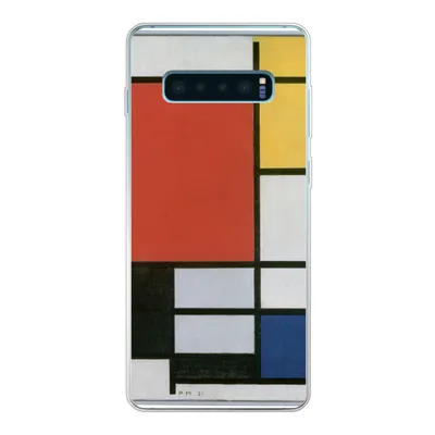 Produktbild von MuchoWow® Handyhülle Schutzhülle Hülle für Samsung Galaxy S10 Plus Komposition 2 in Rot Blau und Gelb - Piet Mondrian Silikon Softcase Handy Hülle - Schutzhülle