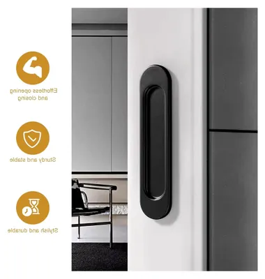 Produktbild von 2 Stück Schiebetürgriffe, Aluminiumlegierung, Versteckter, Bündiger Stanzfreier Griff für Schiebetüren, Schrank, Schubladen 148mm (Abgerundeter Winkel weiß)