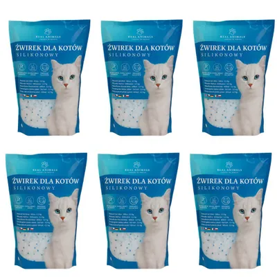 Produktbild von Valle Verde 6er Set Silikat-Katzenstreu 22,8L Silikatstreu Nicht-Klumpend Saugrfähig Staubfrei Biologisch abbaubar Geruchsbindend Ergiebig Leicht