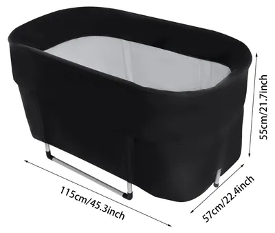 Produktbild von Tragbare Badewanne - Aufblasbare Wanne - Freistehend - PVC, Oxford-Gewebe und Perlbaumwolle - 100–150 l - 115 × 57 × 55 cm - Schwarz
