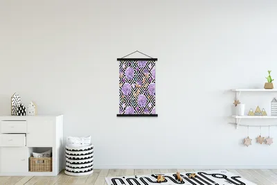 Produktbild von MuchoWow® Textilposter Blumen - Rosen - Lila 60x90 cm mit schwarzem Rahmen - Poster Wohnzimmer