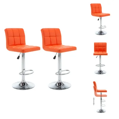 Image de vidaXL Tabouret de bar 2 pcs orange en simili cuir - Tabouret de bar
