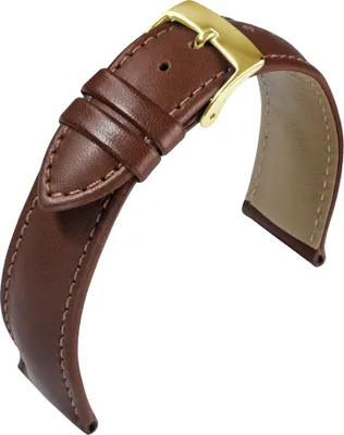 Produktbild von Barington Kalb Resisto Uhrenarmband XL Leder braun hautfreundlich, Stegbreite:22mm, Schließe:Gelbgolden