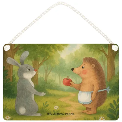 Produktbild von Mr. & Mrs. Panda wandtafel Hase Igel Design DIN A6 - Weiß - Geschenk, Schild, holzbild, Türschild, und, Holzschild, kleine aufmerksamkeit, Wandbild Holz, Liebe Spruch