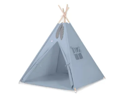 Image de Tipi tente pour enfants avec tapis en bleu brudny
