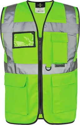 Image de Korntex KXMF | Gilet de sécurité multi-fonctions Executive - Couleur : Vert fluo - Taille : M