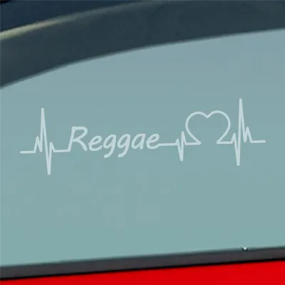 Produktbild von Auto Aufkleber Reggae Puls Herzschlag 19x5,5 cm Milchglas Sticker Heckscheibenaufkleber