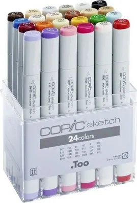 Obrázek produktu pro Lihové fixy COPIC Sketch oboustranné Brush & Chisel 24 ks, základní
