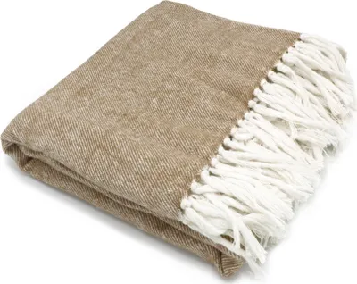 Produktbild von Sizo handgefertigt Plaid Madras 130 x 170 cm - Naturel