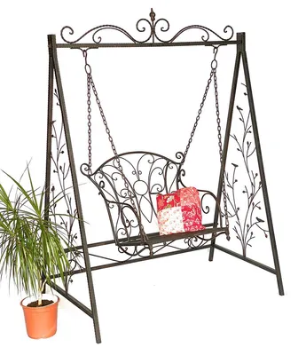 Produktbild von DanDiBo Hollywoodschaukel Metall Antik Gartenschaukel 18811+1868 Hängesessel Hängestuhl mit Gestell Schmiedeeisen Schaukel Garten