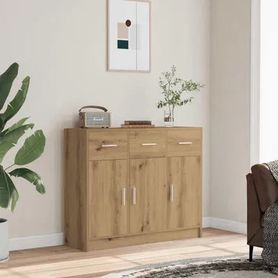 Immagine prodotto di vidaXL Credenza Artisan in rovere 91x28x75 cm Materiale a base di legno