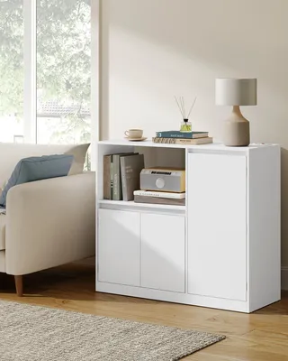 Produktbild von VASAGLE Mehrzweckschrank, Küchenregal, mit Türen, verstellbaren Einlegeböden, 40 x 90 x 90 cm, weiß